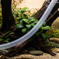 25mm clear braided hose being used to empty a fish tank