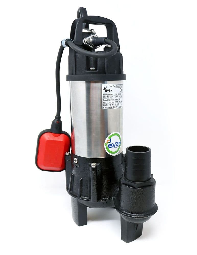 Evak Hippo 100 Sewage Pump (11m Head Lift) - Heavy Duty Pump for Wastewater by Flood and Water Pumps