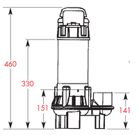 technical drawing for Evak Hippo 75 vertical hosetail