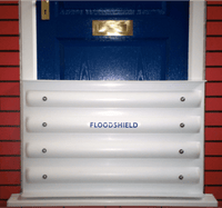 removable Floodshield barrier fixed to doorway