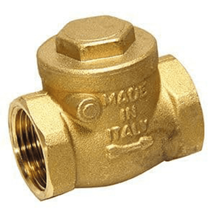 Non return valve - swing check - brass c/w rubber valve